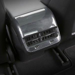 Couvre-ventilations en carbone mat pour Tesla Model 3 & Model Y, garniture de ventilation centrale arrière pour accessoires Tesla - Product Image 3