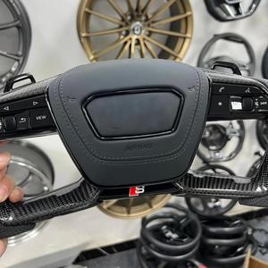 Volant de course en cuir perforé de haute qualité S Line avec grandes palettes de changement de vitesse pour Audi A4/A5/Q5L/B9 - Product Image 2