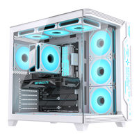 LOVINGCOOL Nuevo Gabinete de PC de Torre Completa ATX MATX Mini ITX, Gabinete de Computadora de Escritorio para Juegos, Chasis de PC de Vidrio Templado para Jugadores