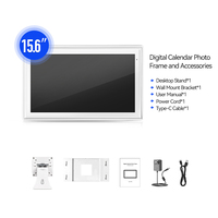 Calendrier numérique intelligent WiFi 15,6 pouces, écran tactile Full HD, tableau des tâches, montage mural, horaires familiaux, lecture vidéo MP4