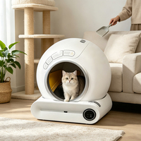 Bac à litière automatique grande capacité pour chat, sphérique et fermé, toilette intelligente autonettoyante avec contrôle des odeurs pour chats d'intérieur