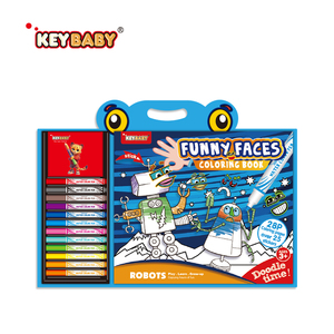 Libro <span class=keywords><strong>de</strong></span> Colorear Personalizado Keybaby con <span class=keywords><strong>Caras</strong></span> Divertidas Cambiantes y Ojos Extraños, con Rotulador <span class=keywords><strong>de</strong></span> Acuarela, Asa Portátil, Libro <span class=keywords><strong>de</strong></span> Actividades para Colorear - Product Image 1