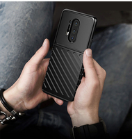 Étui de téléphone en TPU souple à texture sergé série tonnerre pour OnePlus 8 Pro