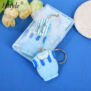 Bé Tắm Favours Quần Áo Màu Xanh Thiết Kế Keychain Bé Rửa Tội Quà Tặng Cho Khách Birthday Party Lưu Niệm SD1623