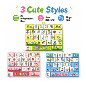 Creative 26 <b>Key</b> Keyboard Sensory Fidget Toy Cartoon Button Clicker Stress Relief Portable Pendant For Children Teens - Product Image 4