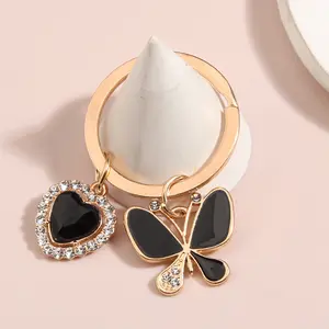 New Fashionable Exquisite Zinc Alloy Heart Butterfly Pendant Keychain