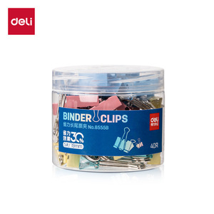 Deli Binder <b>Clips</b> 19mm Metal Long Tail <b>Clip</b> For Office Supplies 40 Pieces - Product Image 1