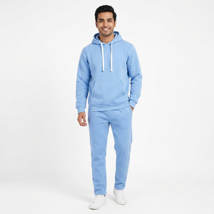 Conjunto Deportivo Informal Unisex de Dos Piezas, 100% Algodón, Secado Rápido, con Capucha, Estampado Sólido, Logotipo Personalizado, Servicio OEM - Product Image 1