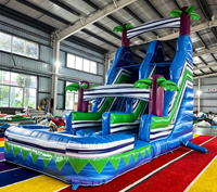 Château gonflable commercial en PVC avec toboggan, piscine, divertissement pour enfants, structure gonflable écologique