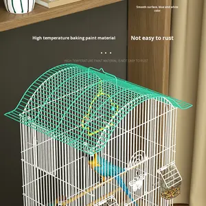 Grande gabbia per uccelli per uso domestico lussuosa Villa ecologica per storni Cockatiels pappagallini piccioncini-bottone in metallo solido - Product Image 2