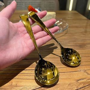 Stainless Steel Round Head Spoon 410 Popular Spoons Food Grade Household Soup Dessert Cooking Spoon - Product Image 3