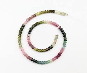Cuentas de piedras preciosas de turmalina Natural de alta 100%, 4mm, multicolor, Rondelle, plata, Arco Iris, joyería, uso de Material de zafiro - Product Image 4