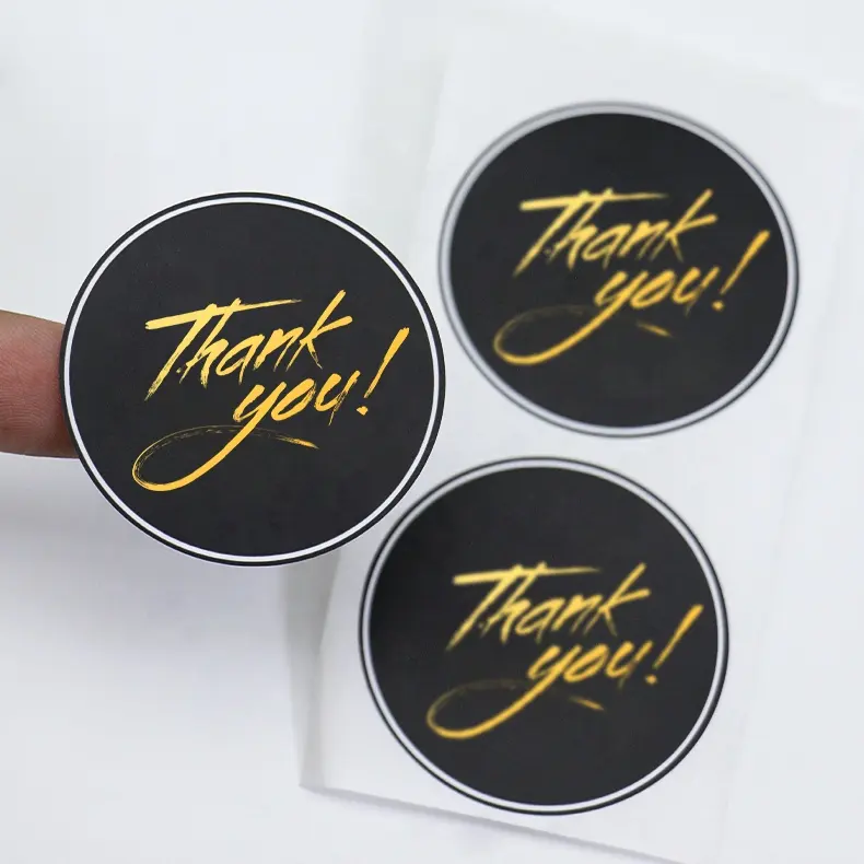 Sticker in carta oro impermeabile con stampa personalizzata adesivi adesivi in vinile e lamina d'oro personalizzabili adesivi in lamina d'oro