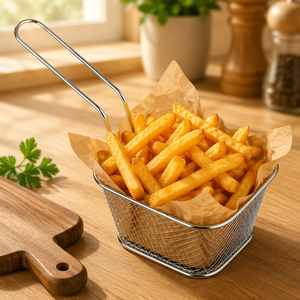 Panier de service égouttoir réutilisable en acier inoxydable Smartpan Mini, écologique, avec longue poignée pour la cuisine et la maison - Product Image 2