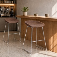 Tabouret de bar moderne minimaliste en métal avec siège et repose-pieds en tissu rembourré pour la maison, la cuisine, le café, le bar