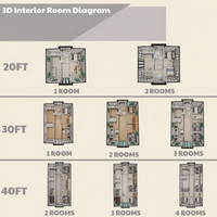 Meilleures ventes : Maison conteneur extensible de 20 pieds, design moderne, installation rapide, couleur personnalisable, bureau modulaire préfabriqué, unité d'habitation secondaire