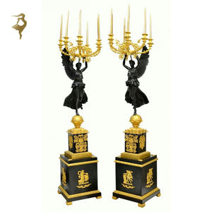 メタルブロンズレディー人間型アート彫刻床屋外ランプポスト像 - Product Image 3