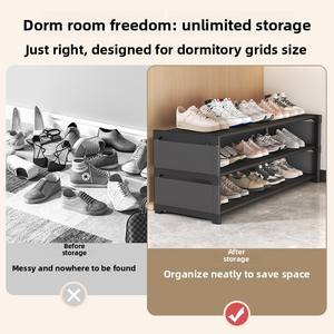 Zapatero de Plástico PP para Espacios Reducidos, Mueble de Almacenamiento de Tres Niveles, Multifuncional, Antipolvo, Moderno, para Sala de Estar - Product Image 2