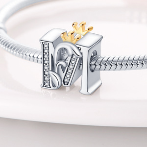 Venta al por Mayor de Dijes de Plata de Ley 925 con 26 Letras para la Creación de Joyería DIY para Mujer - Product Image 3