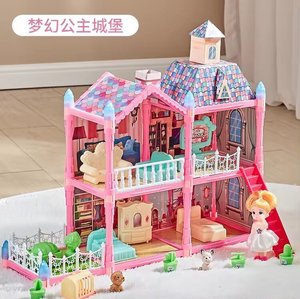 Nouveau design Toddler Playhouse 2-Story 4 Rooms Dollhouse Toy avec meubles et accessoires pour filles - Product Image 2