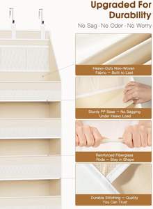 Organizador de Ropa Plegable para Colgar en la Puerta con 6 Estantes y 13 Bolsillos de Malla Reforzado con Hierro Estilo Europeo - Product Image 4