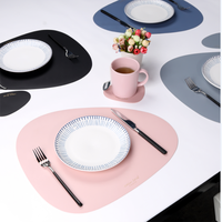 1 ensemble de napperons en Faux cuir PU, facile à nettoyer, résistant à la chaleur et à l'huile, tapis de Table rond pour salle à manger, plaque Durable