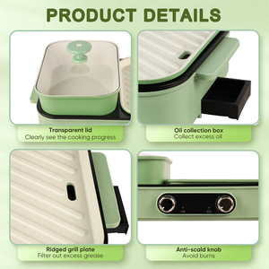 Plaque détachable en PTFE pour barbecue, grill électrique certifié CB, matériau antiadhésif pour Shabu Shabu, pour maison, hôtel, extérieur - Product Image 5