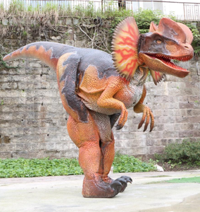 Costume da Dinosauro Dilofosauro Realistico Personalizzato con Telaio in Metallo e Pelle in Silicone, con Funzione Ruggito, per Parchi Avventura, Musei ed Esposizioni, per Adulti - Product Image 4