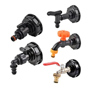 Raccord d'eau 1/2'' 3/4'' 1'' pour tuyau de jardin, connecteur de robinet S60 à filetage grossier, coudé pour réservoir IBC, connecteur de tuyau PE - Product Image 1