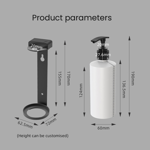 Dispenser di sapone staffa nera hotel <span class=keywords><strong>doccia</strong></span> dispenser <span class=keywords><strong>per</strong></span> bottiglie in acciaio inossidabile supporto <span class=keywords><strong>per</strong></span> <span class=keywords><strong>shampoo</strong></span> da appendere a parete - Product Image 6