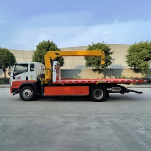 Combined HOWO 4x2 <b>Flatbed</b> Tow <b>Truck</b> with Crane Slidebed Wrecker 5 Ton Car Carrier Recovery <b>Truck</b> - Product Image 6