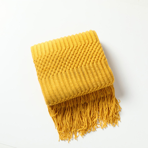 Mantas de punto gruesas de lana para sofá, manta para camas <span class=keywords><strong>con</strong></span> borla a cuadros, decoración de Navidad para el hogar - Product Image 5