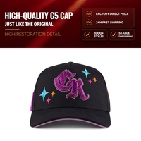 Casquettes de baseball de qualité supérieure pour hommes, brodées étoile G5, avec strass, style vintage, BZ31, sportives, 5 panneaux, Rude