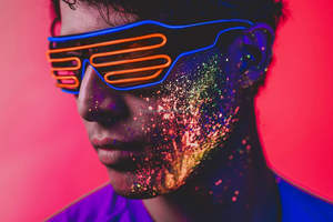 LEDカラフル点滅ブラインドレイブグラスハロウィンDJコスチューム様々な照明パーティーデコレーション工場直販低価格 - Product Image 3