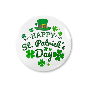 Badge en métal trèfle de la Saint-Patrick, épinglette pour chapeau de fête, festival irlandais - Product Image 2