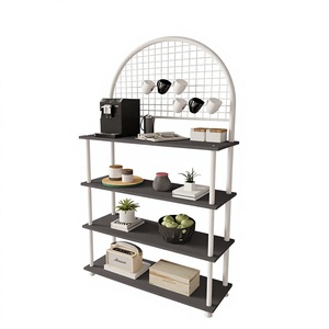 Estante de Cocina con Soporte para Microondas, Organizador para Cafetera y Panel Trasero con Rejilla - Product Image 1