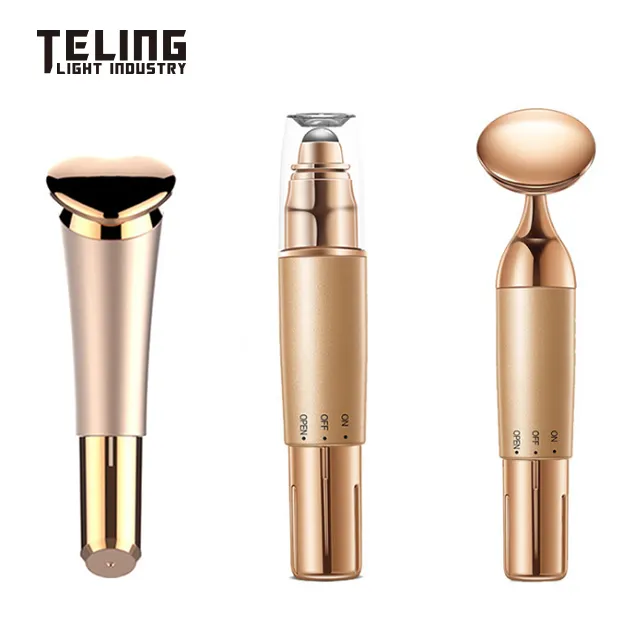 Instrumento cosmético electrónico para ojos, aparato de belleza dorado para Estiramiento facial, equipo de belleza multifunción, instrumento de belleza Rf para uso doméstico