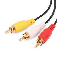 Câble audio-vidéo stéréo RCA mâle 3 pièces avec gaine en PVC, résolution 1080P, blindage combiné pour lecteur DVD