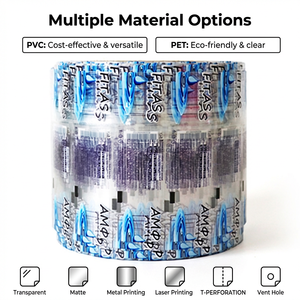 Étiquette thermorétractable en PVC imperméable pour bouteille de yaourt en plastique, impression de logo, étiquette imperméable pour bouteille d'eau de boisson - Product Image 3