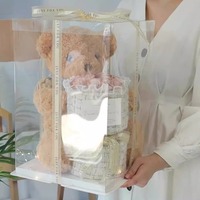 Cadeau de la Saint-Valentin, rose éternelle, ours en peluche, bouquet, boîte cadeau d'Halloween, bouquet d'anniversaire, ours en peluche, ensembles cadeaux d'anniversaire