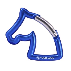 Porte-clés <span class=keywords><strong>mousqueton</strong></span> en aluminium personnalisé en forme de cheval avec logo, clip à ressort pour événements équestres et cadeaux promotionnels - Product Image 1