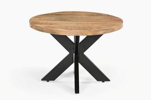 Juego de mesas de centro modernas de hierro/madera, juego de 2 mesas de centro redondas con patas plegables, muebles para sala de estar, colección a precio de mayoreo. - Product Image 4