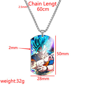 60 Estilos de Accesorios de Anime DBZ, Llavero de <span class=keywords><strong>Goku</strong></span>, Collar DBZ, Trunks, Vegeta, Gogeta, Llavero de Metal de Anime, Anillo de Llavero de Acero de Titanio - Product Image 4