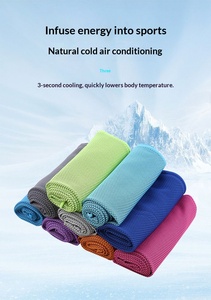 Serviette de sport ronde en silicone, serviette glacée douce et respirante, idéale pour le yoga, la course à pied, le fitness et autres activités - Product Image 2