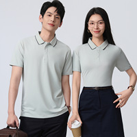 Kaos Polo Slim Fit Unisex Bahan Fleece Gaya Musim Panas 10A Antibakteri Kerah Bulat Logo Kustom Seragam Grup Budaya Promosi