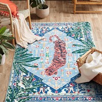 Tapis Bohème Fait Main en Polyester à Motif Tigre, Antidérapant, Moderne, pour Salon et Décoration Intérieure (Vente en Gros)