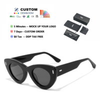 Lunettes de soleil tendance œil-de-chat UV400 en acétate, légères, durables, polyvalentes, pour usage quotidien en extérieur, unisexe, de luxe