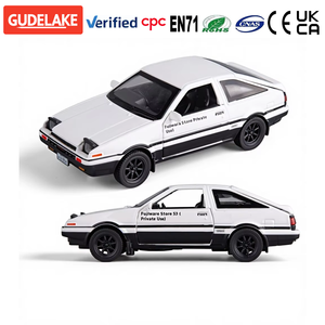 Coche de Juguete de Metal Fundido a Presión Initial D AE86, Escala 1:32, con Luces, Puertas Abribles y Ruedas Móviles, Modelo en Miniatura de Zinc para Niños y Coleccionistas - Product Image 2