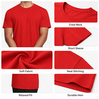 T-shirt pour homme en coton 100% 220GSM, col rond, grande taille, marque privée OEM