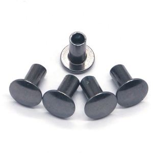 Rivets semi-tubulaires en acier au carbone, tête nickelée, 2 mm, 3 mm, 4 mm, norme ISO, marque Saitong, nouveau design pour la fixation de vêtements - Product Image 1